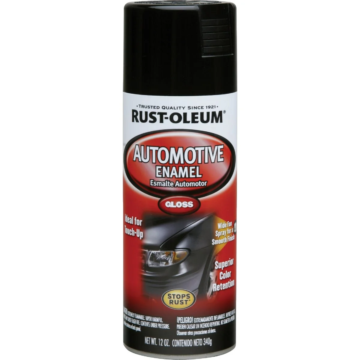 Sophisticated Rust-Oleum Stops Rust Automotive Enamel Spray Paint 12 Oz. Gloss Black Genuine