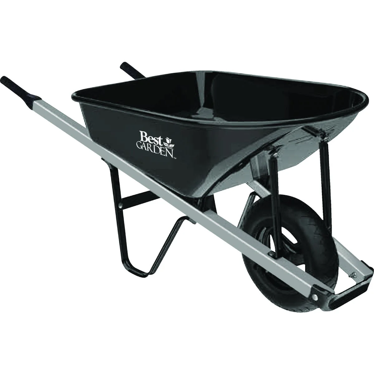 Convenient Garden 5.5 Cu. Ft. Steel Wheelbarrow With Steel Handles Next-Generation