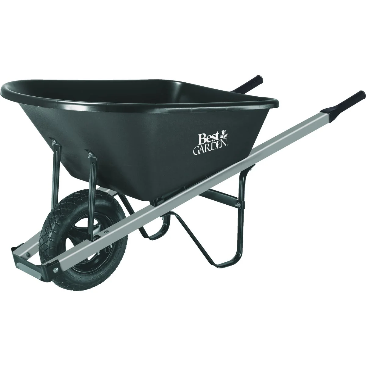 Easy-to-Use Garden 5 Cu. Ft. Poly Wheelbarrow With Steel Handles Sophisticated