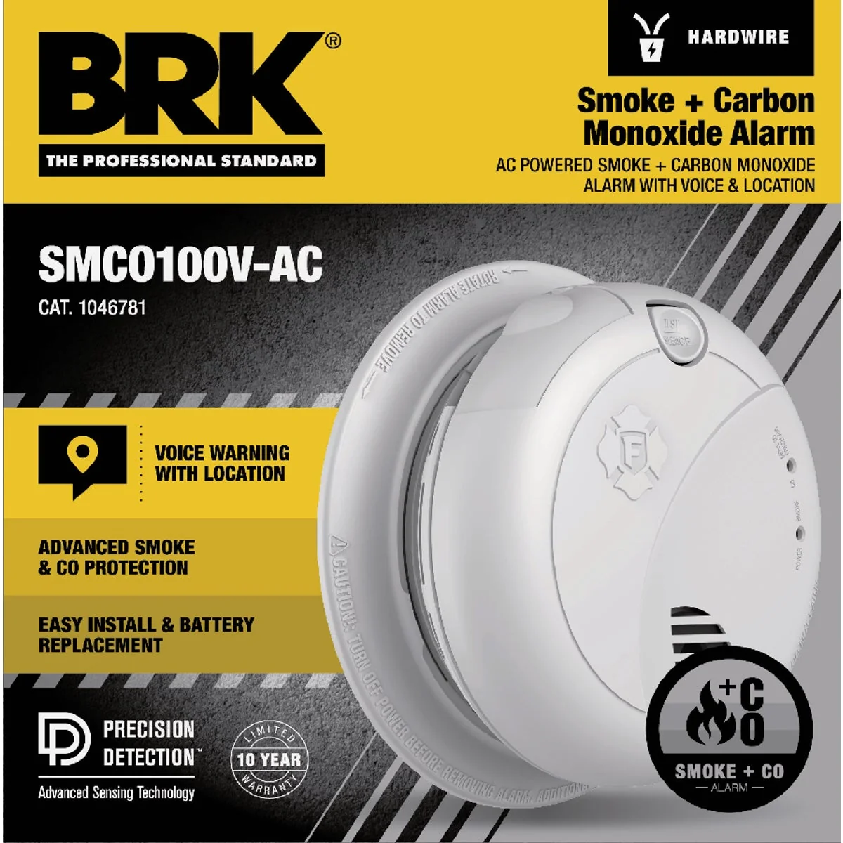 Elegant BRK Hardwired Photoelectric Smoke Carbon Monoxide Alarm with Voice Alerts Expertly Made