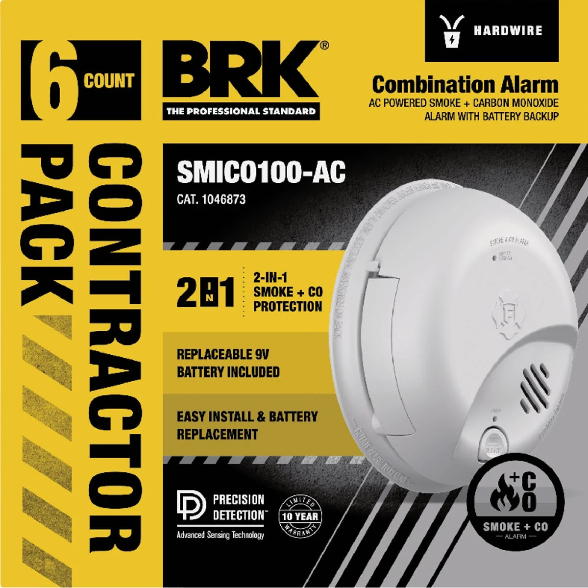 Detailed BRK Hardwired Ionization Combination Smoke Carbon Monoxide Alarm 6-Pack Excellent