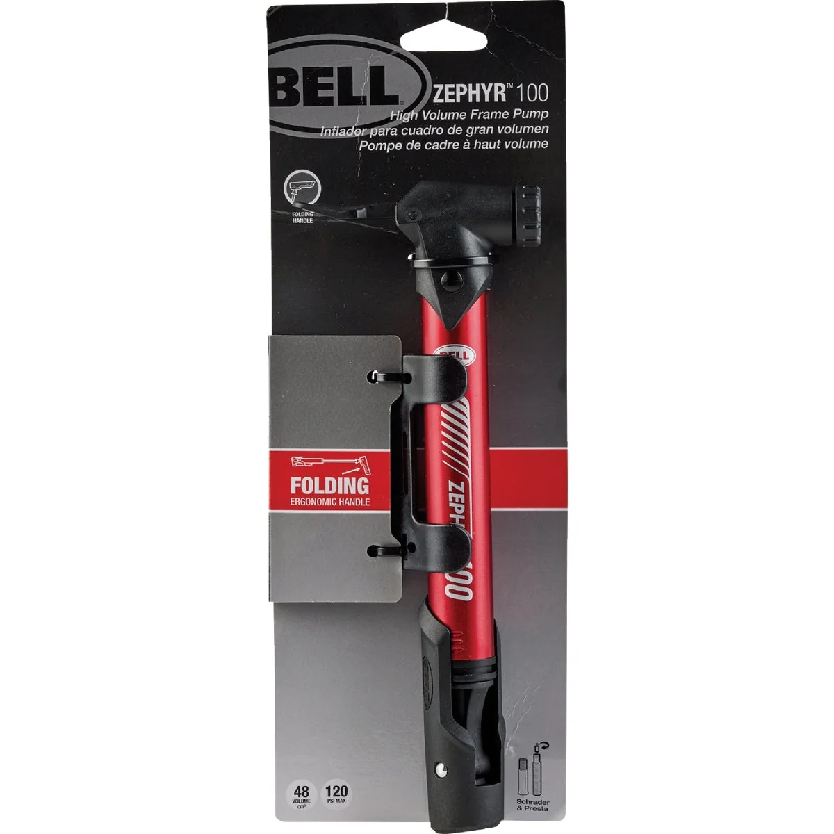 Safe Bell Zephyr 100 Schrader Presta Bicycle Frame Pump Traditional