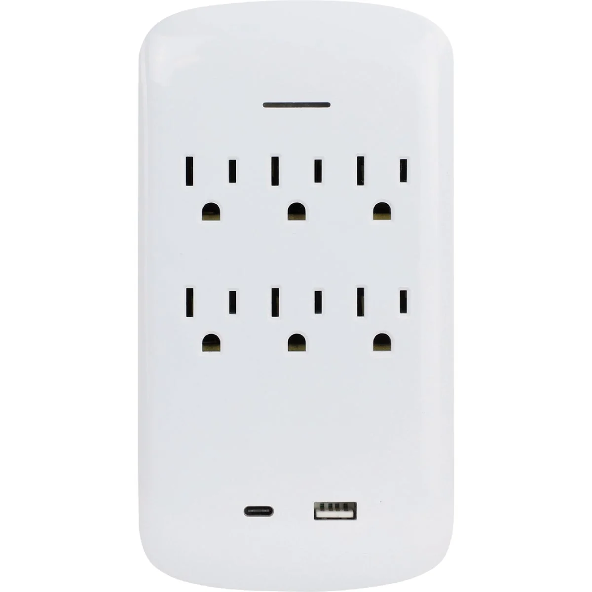 Superior Prime Wire Cable White 15A 6-Outlet Surge Tap with USB-A USB-C Reliable