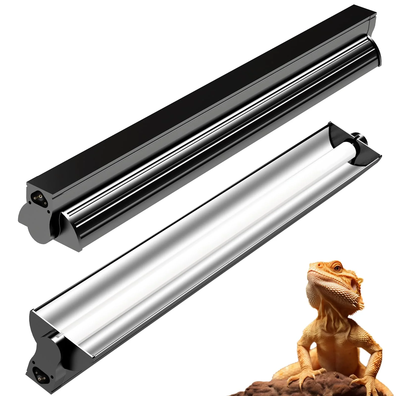 Crafted REPTIDLDB 8W T5 UVB Light Fixture 12in – 10.0 UVB for Desert Tropical Reptiles Professional