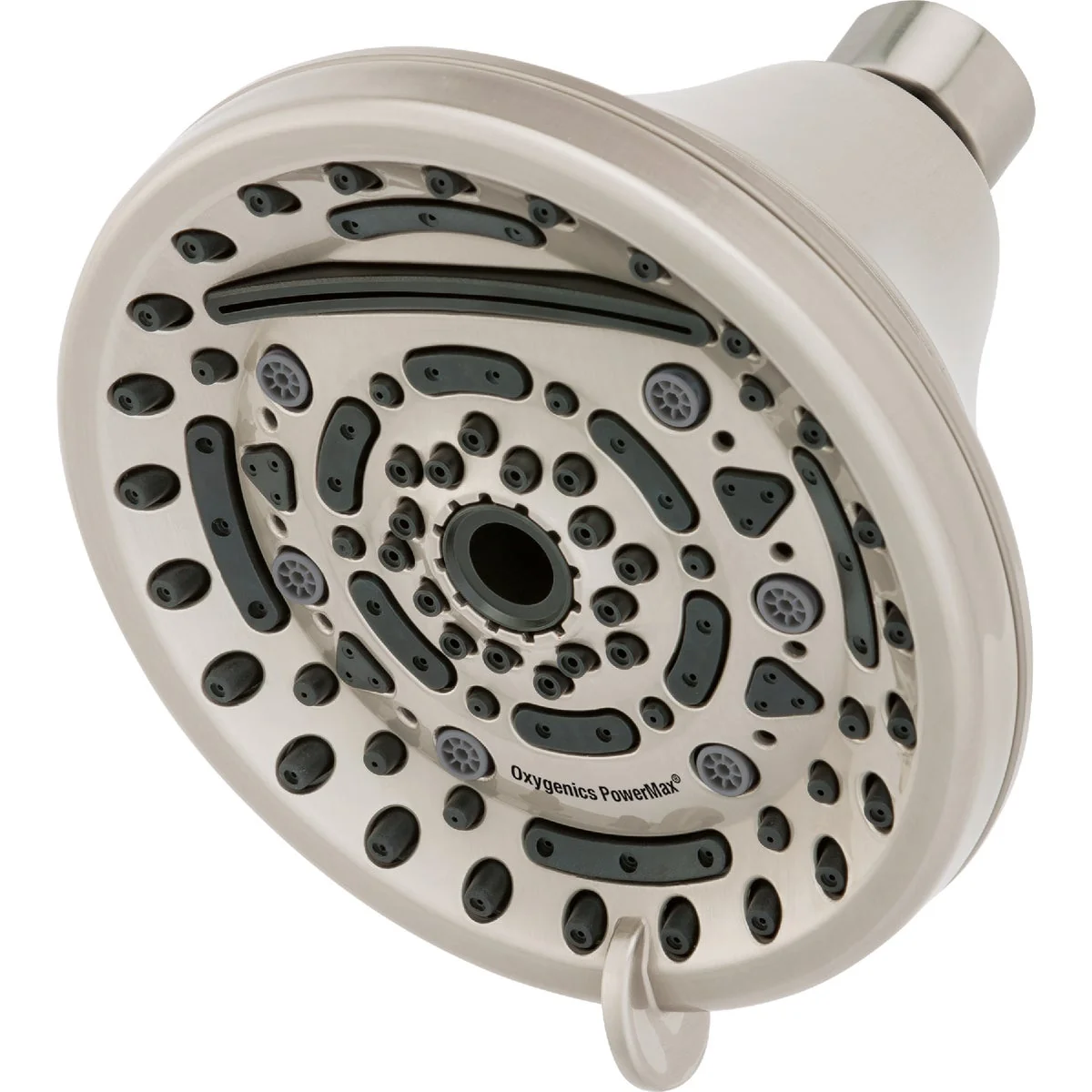Sustainable Oxygenics PowerMax 9-Spray 1.8 GPM Fixed Shower Head Brushed Nickel Healthy