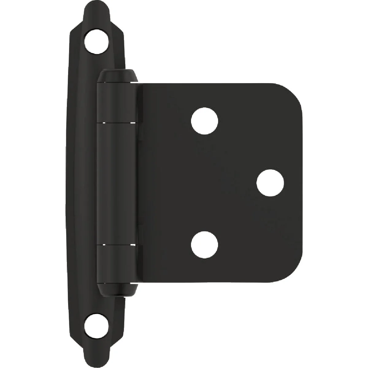 Refined Amerock Matte Black Variable Overlay Self Closing Face Mount Cabinet Hinge 2-Pack Specialty