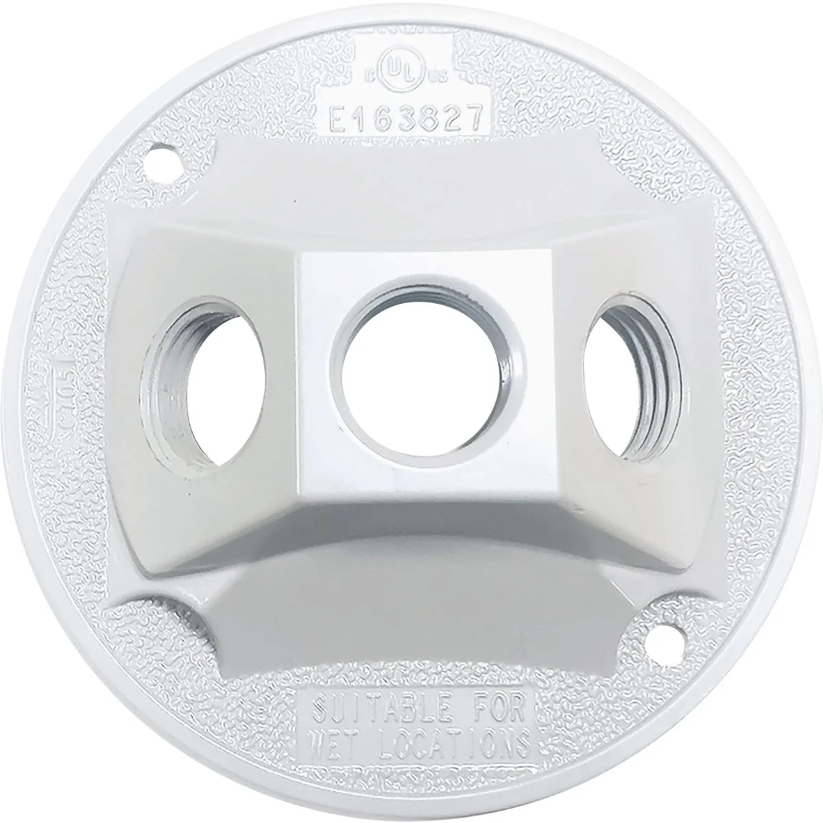 Fine Crafted Southwire Round Weatherproof 3-Hole White Rectangular Cover Solid