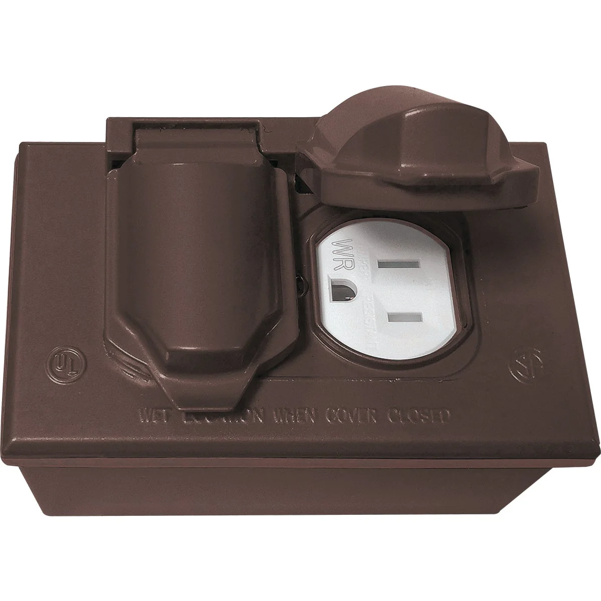 Outstanding Southwire Single Gang Bronze Horizontal Weatherproof Duplex Cover with Duplex Device Single Gang Junction Box Efficient