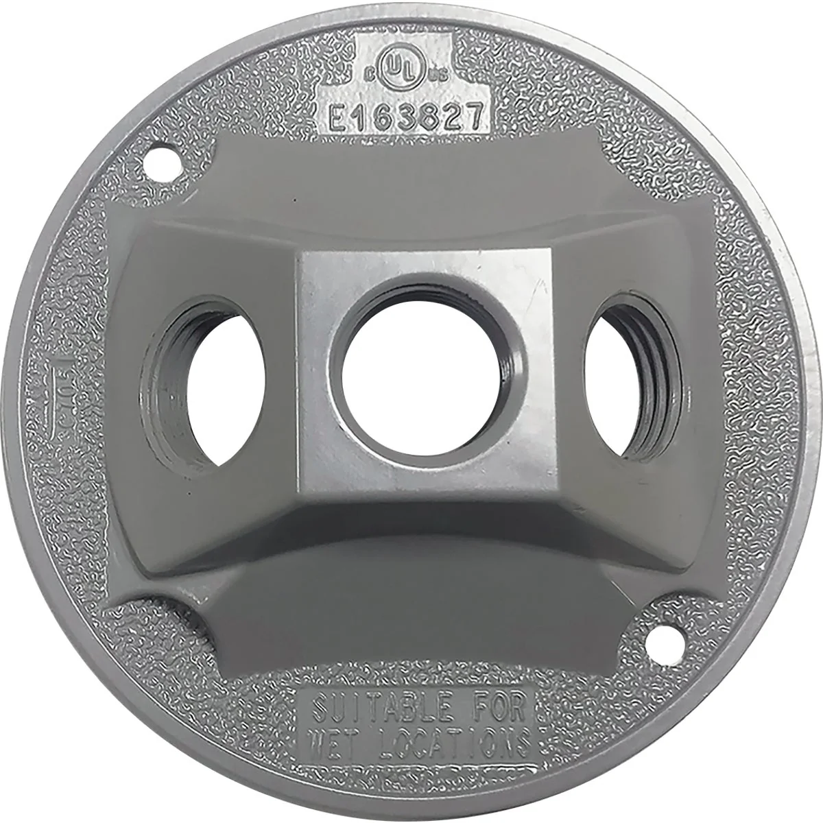 Durable Southwire Round Weatherproof 3-Hole Gray Rectangular Cover Solid