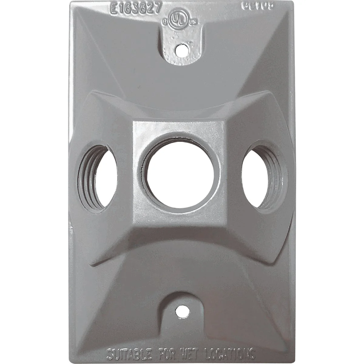 Luxury Southwire Single Gang Weatherproof 3-Hole Gray Rectangular Cover Secure