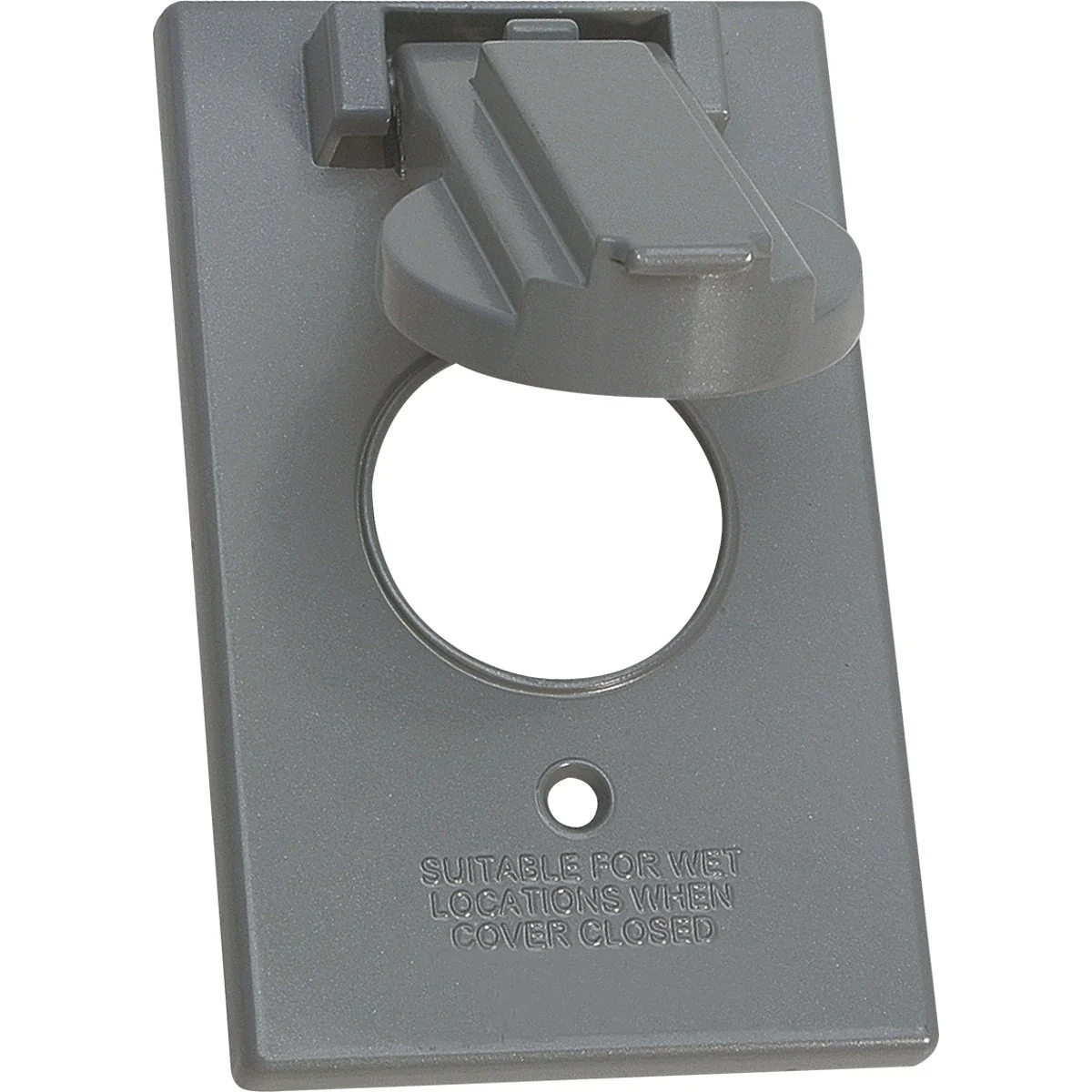Smart Southwire Single Gang 1.406 In. Dia. Gray Vertical Weatherproof Single Receptacle Cover Premium