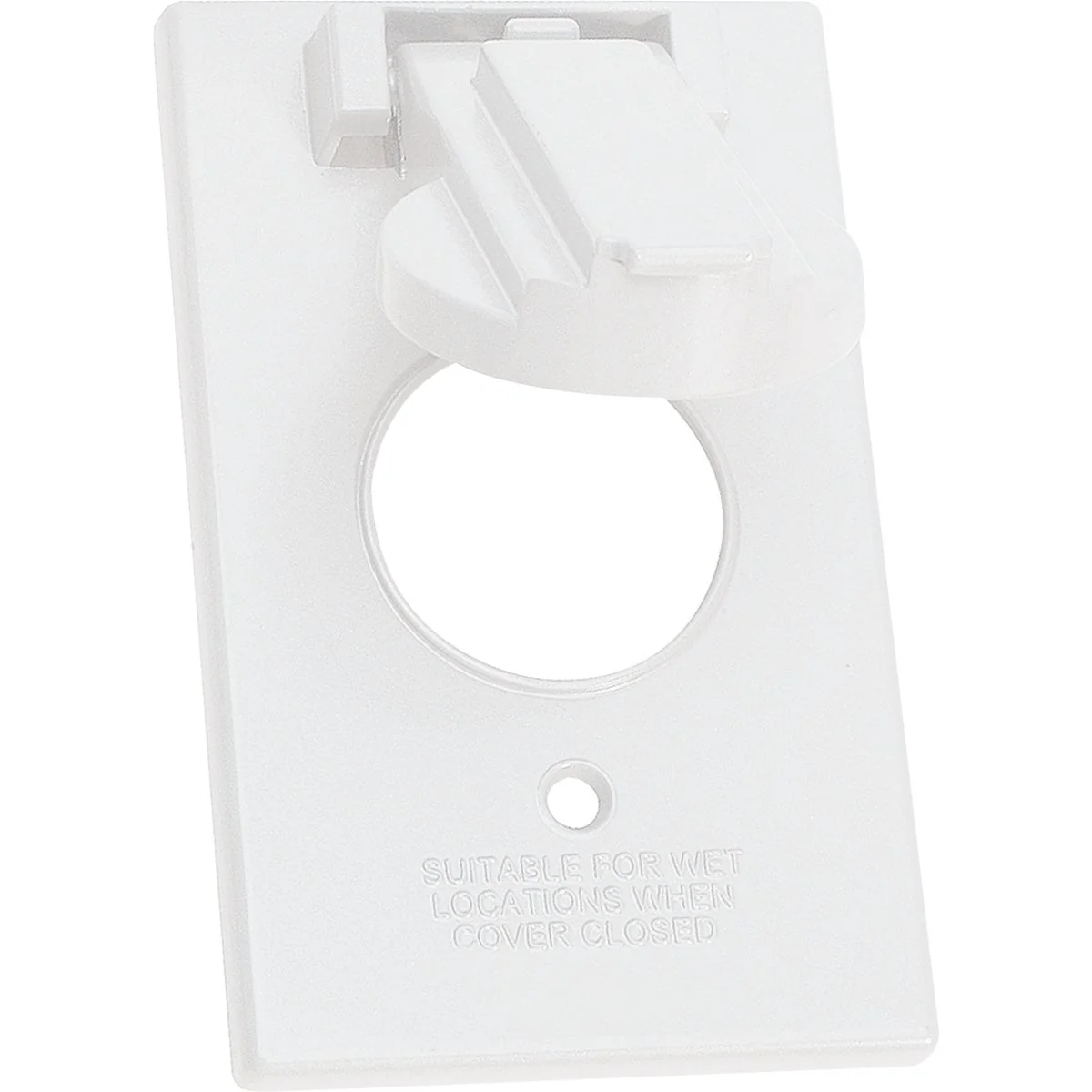 Exceptional Southwire Single Gang 1.406 In. Dia. White Vertical Weatherproof Single Receptacle Cover Detailed