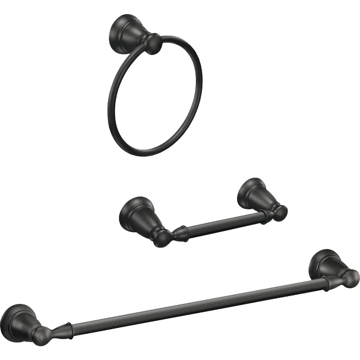 Fine Crafted Moen Banbury 3-Piece Bath Hardware Set Matte Black Contemporary