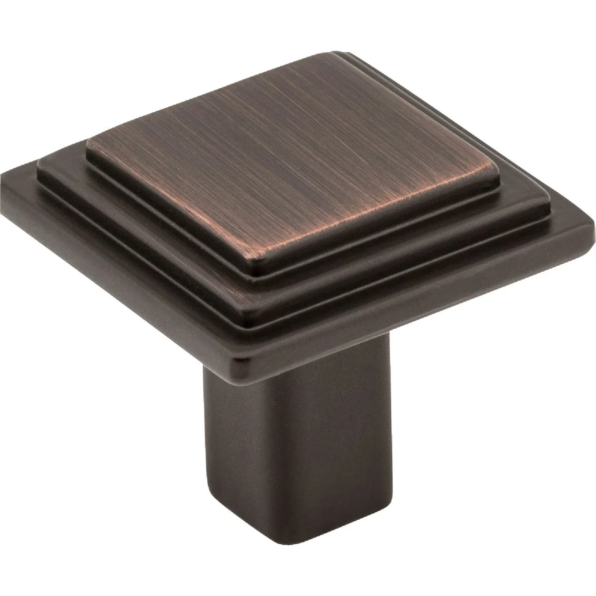 Powerful Elements Calloway 1-1 8 In. Length Brushed Oil Rubbed Bronze Square Knob Authentic