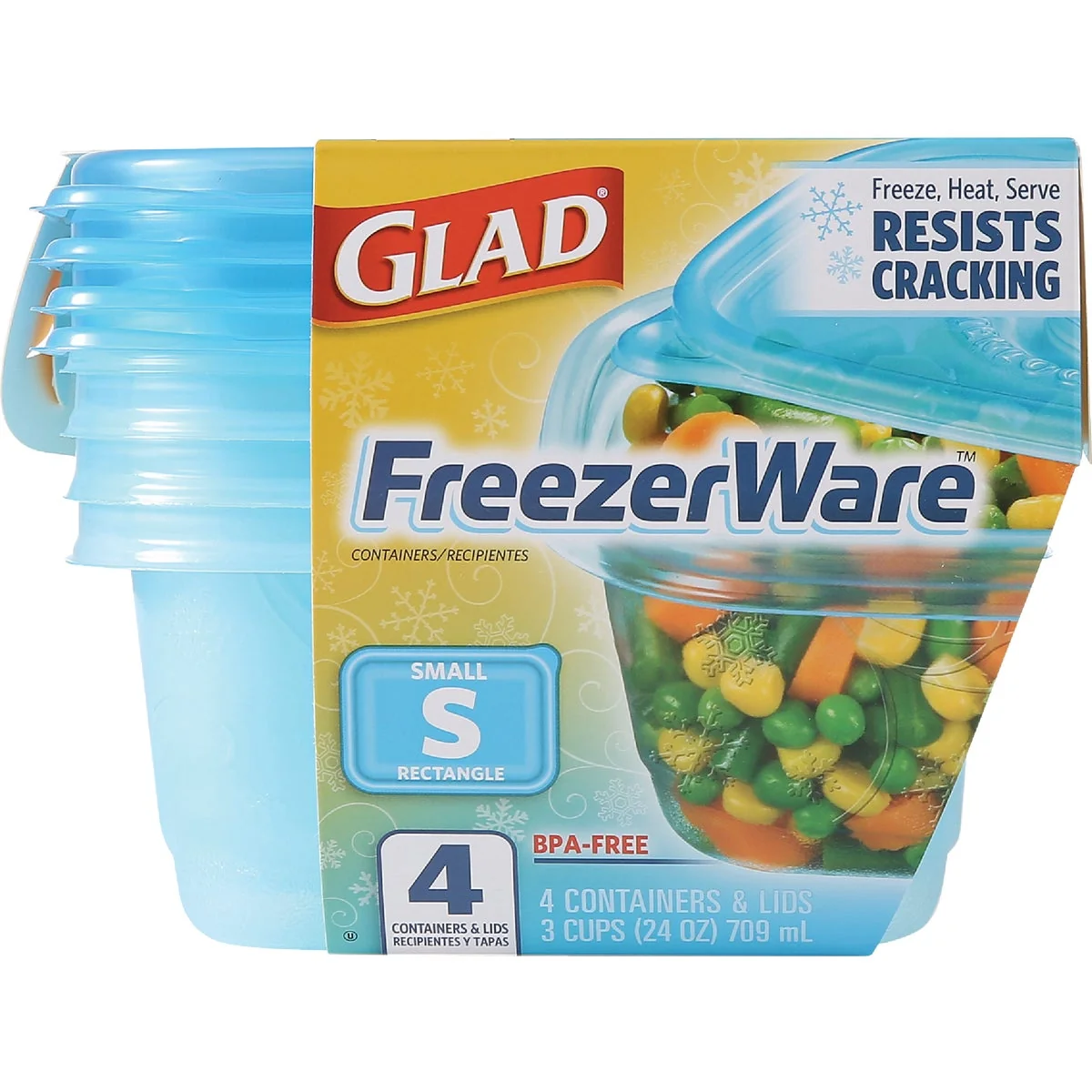 Easy-to-Use Glad zerware 24 Oz. Blue Rectangle Container 4-Pack Outstanding
