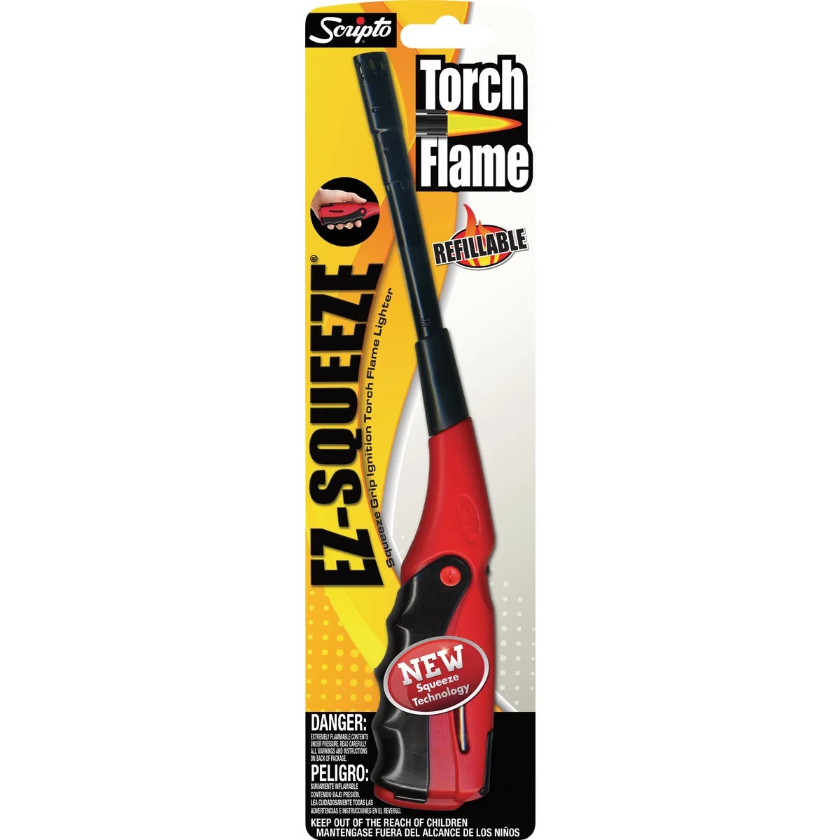 Proven Scripto EZ Squeeze Torch Flame Refillable Utility Lighter Fast