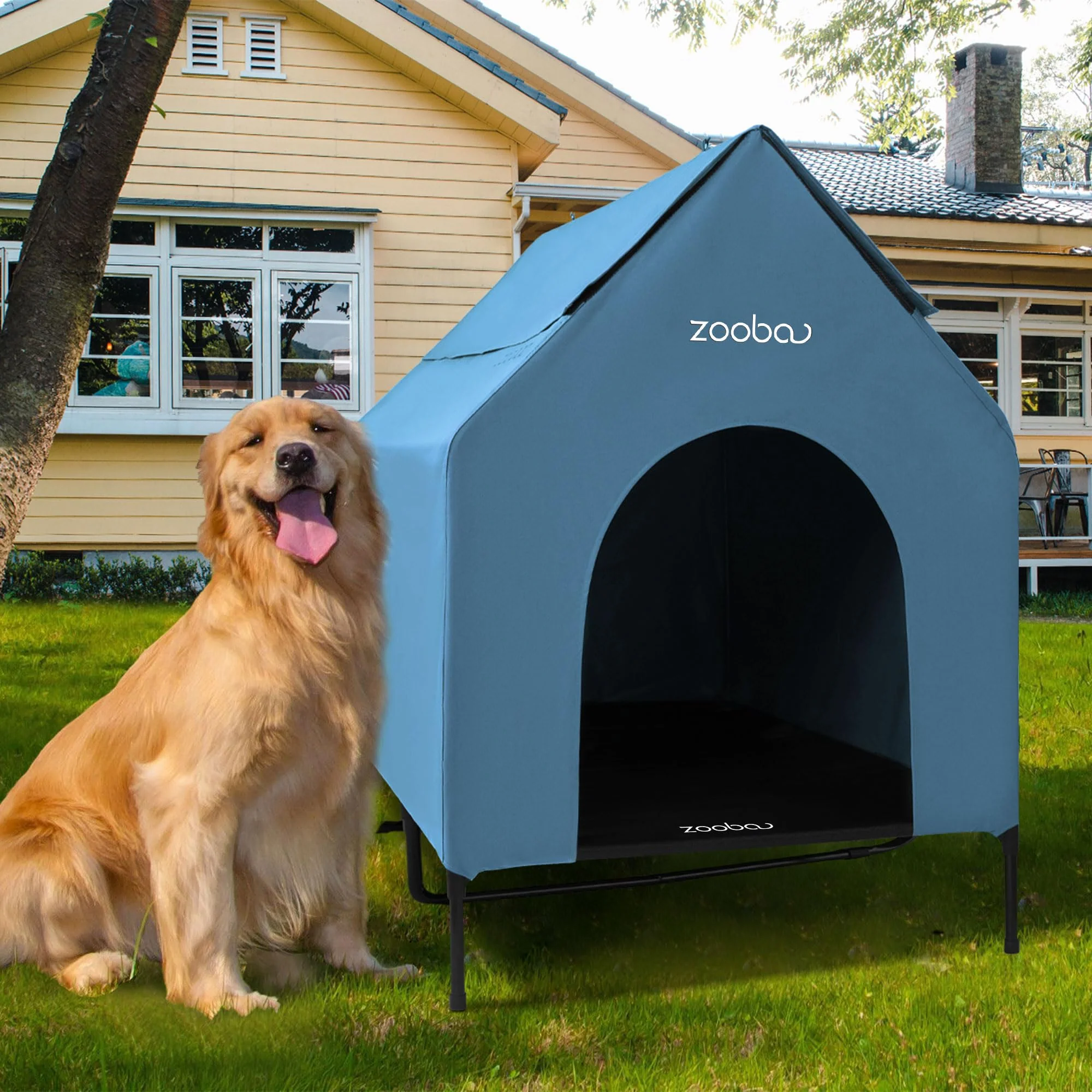 Trusted Zooba 48 XL Outdoor Dog House – Weatherproof d Shelter for Large Dogs Solid