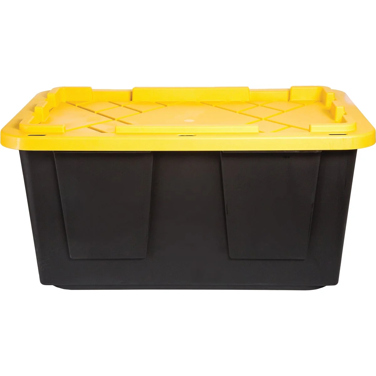 World-Class Greenmade 27 Gal. Black Yellow Pro Box Storage Tote Minimalist