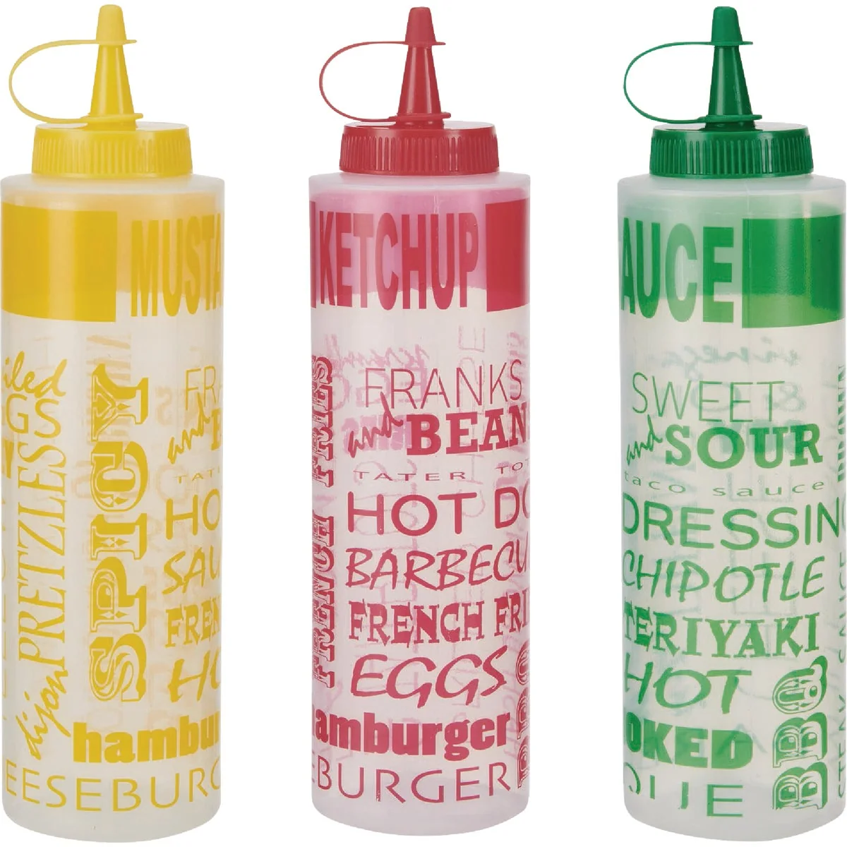World-Class Farberware Barbeque Condiment Squeeze Bottles 3-Count Premium