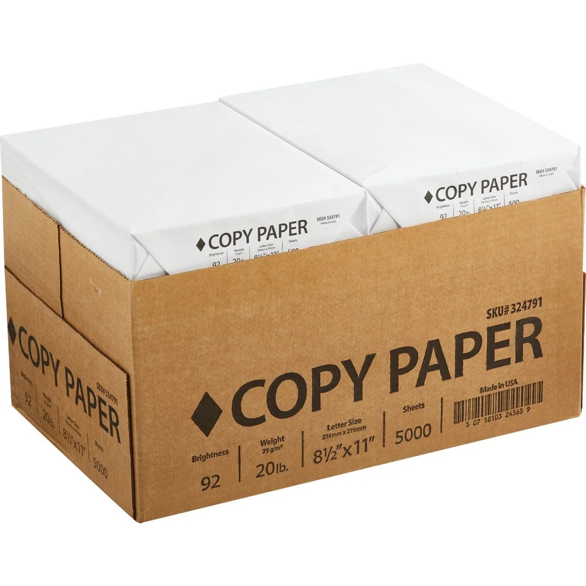 Crafted Staples 8.5 In. x 11 In. 20 Lb. White Copier Paper 5000 Sheets Elegant