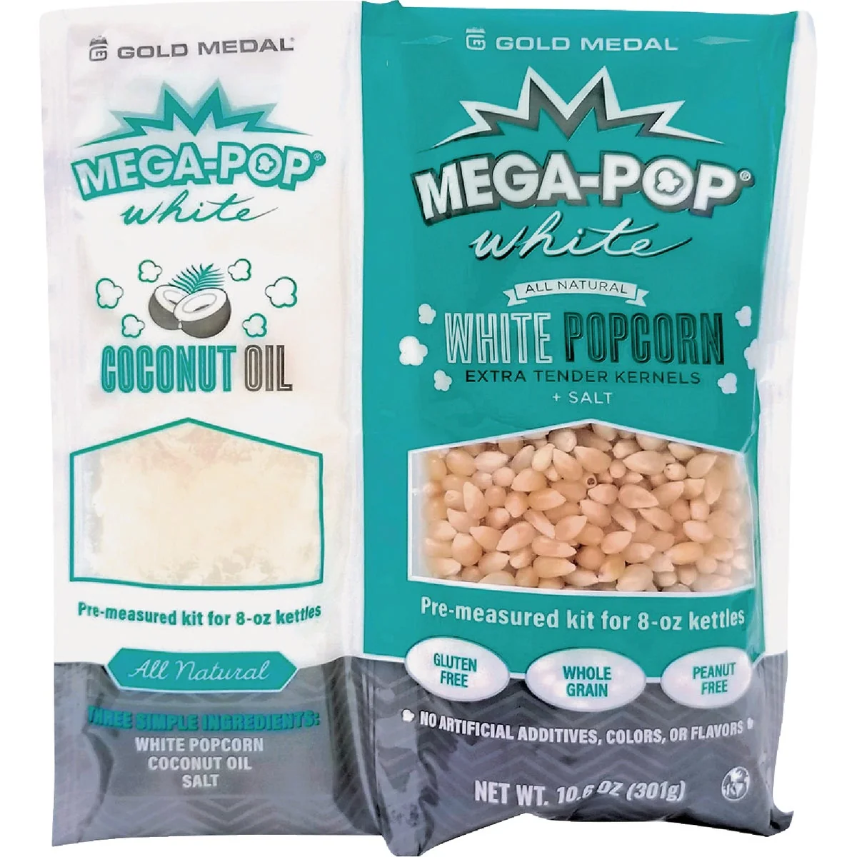 Superior Gold Medal Mega Pop 8 Oz. All Natural White Popcorn Kit 24 Kits Durable