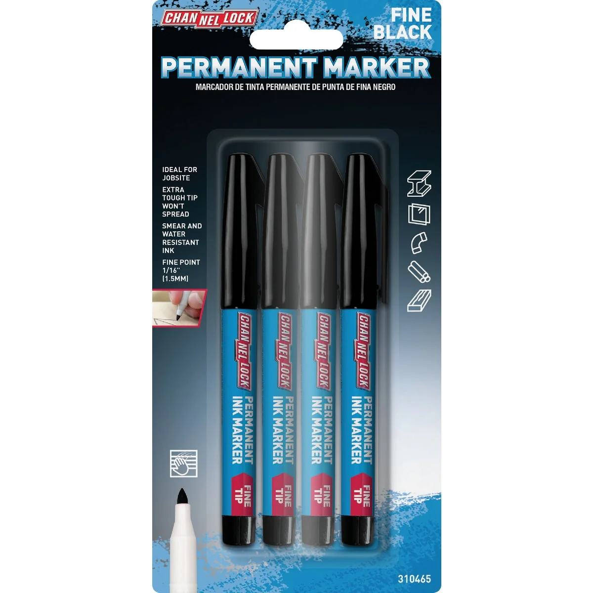 Exclusive Channellock Fine Tip Black Ink Marker 4-Pack Innovative