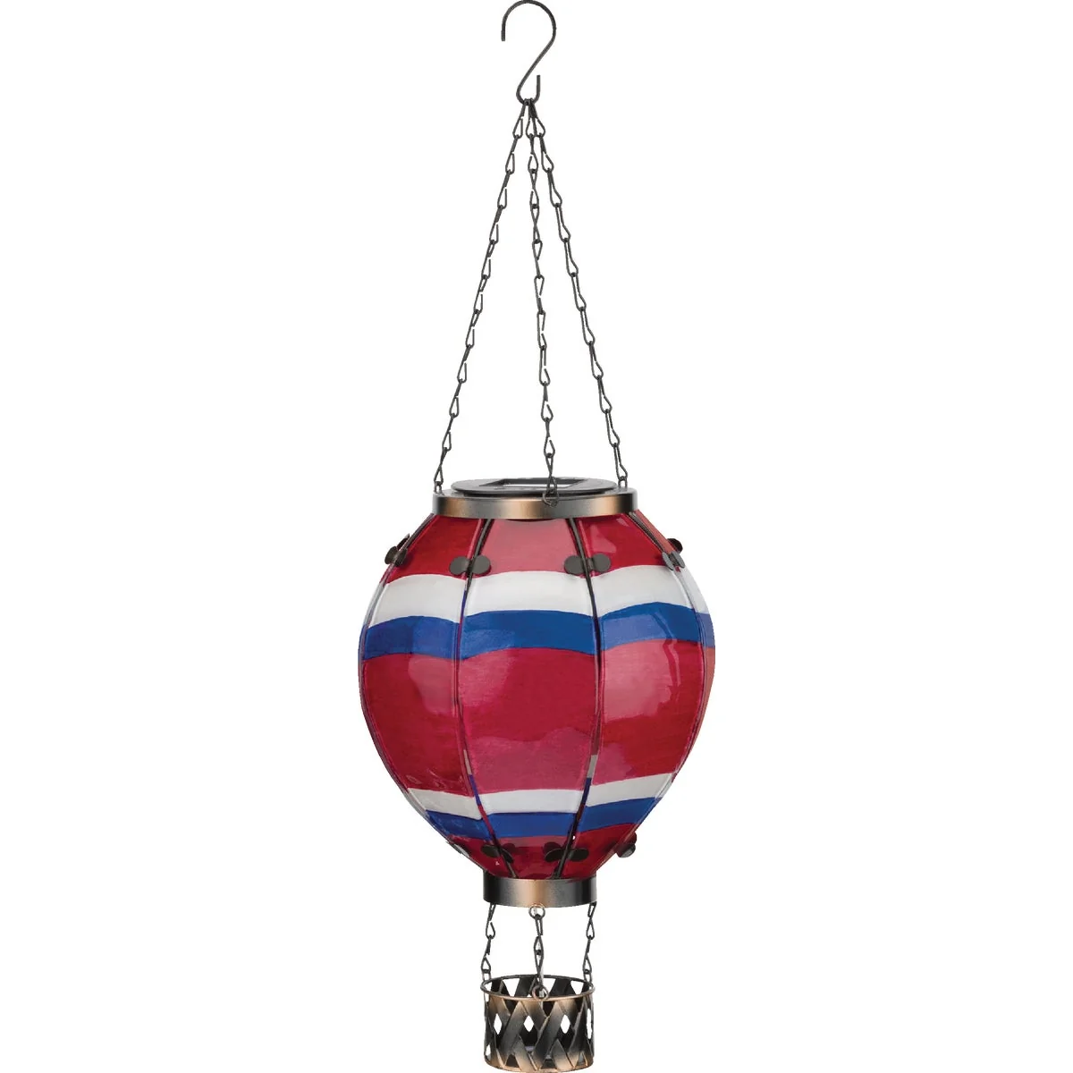 Practical Regal Art Gift Large Striped Hot Air Balloon Solar Lantern Organic