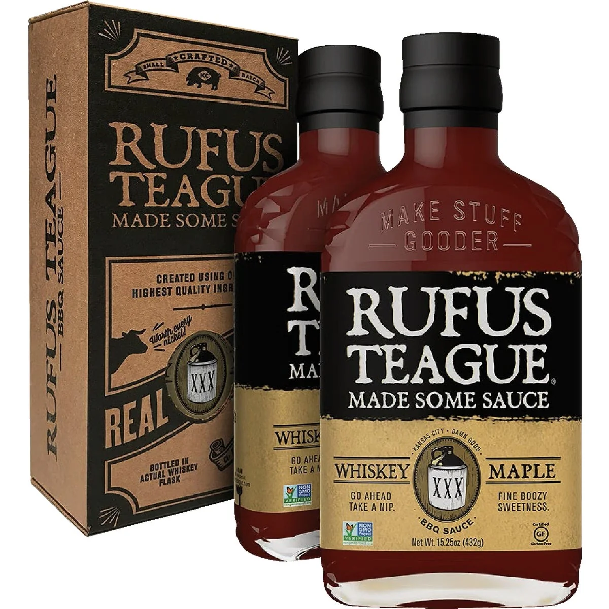 Practical Rufus Teague Whiskey Maple 15.25 Oz. BBQ Sauce Enhanced