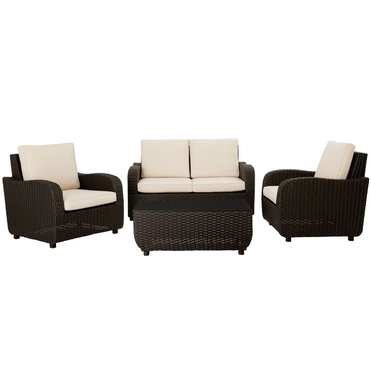 Genuine Outdoor Expressions 4-Piece Rattan Chat Set Specialty