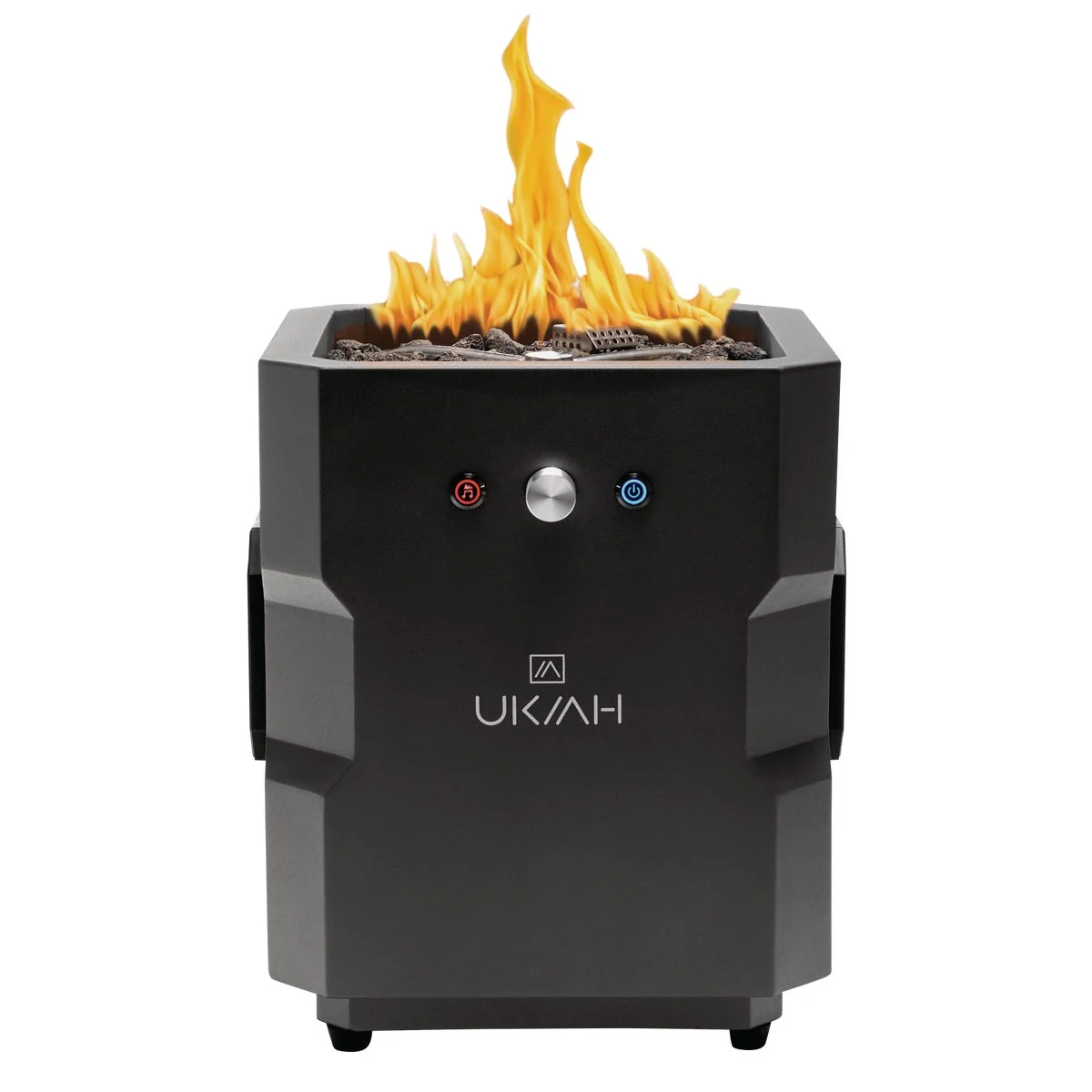 User-Friendly Ukiah Tailgater II 17 In. Black Square Gas Fire Pit with Beat to Music Technology Fashionable