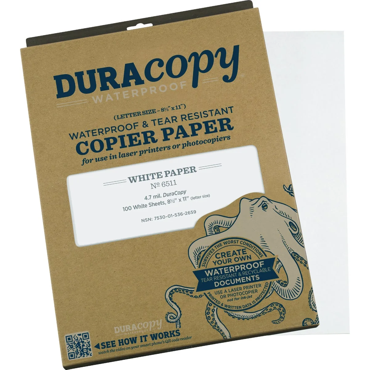 Minimalist Rite in the Rain Dura Copy 8-1 2 In. x 11 In. Waterproof Copier Paper 100 Sheets Contemporary