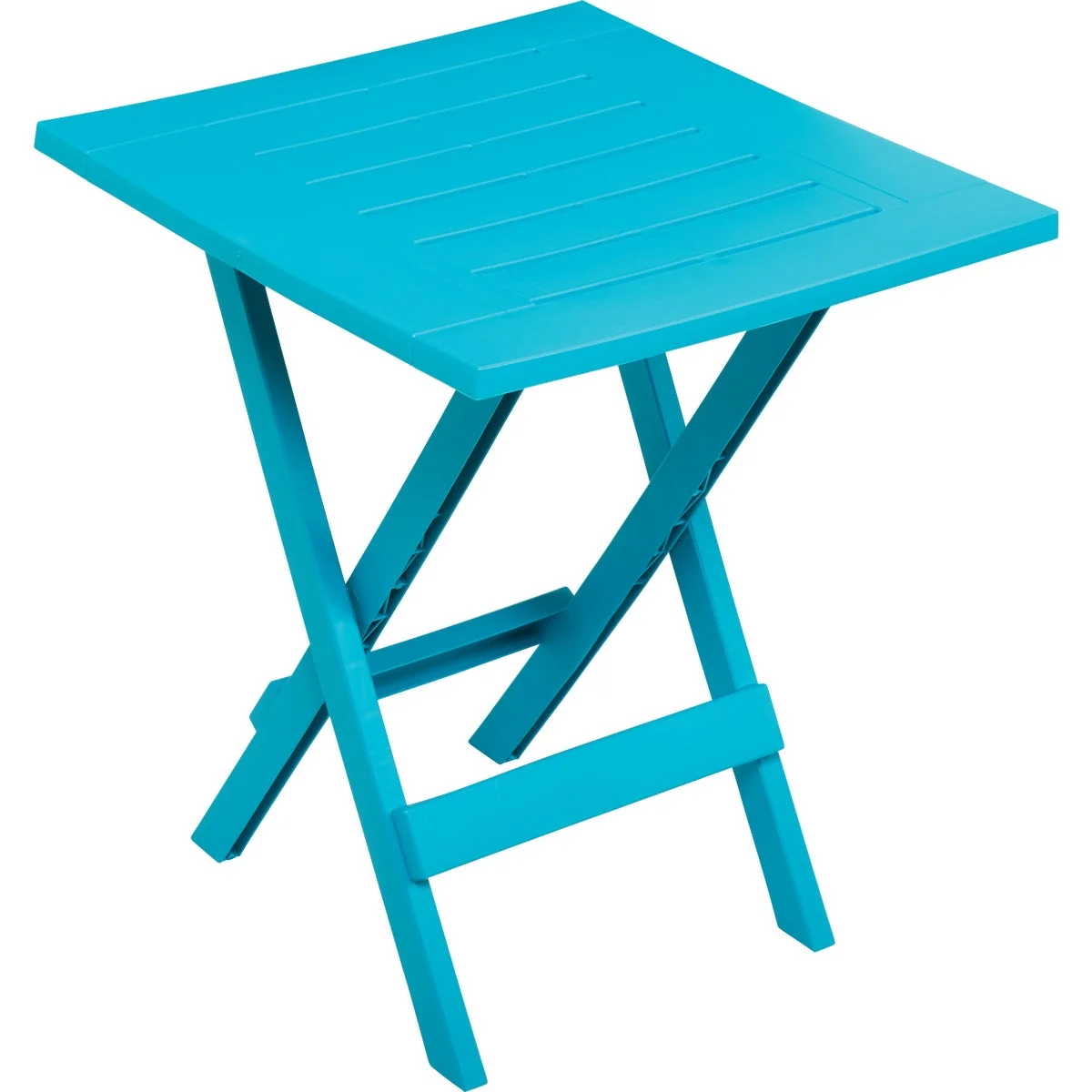 Easy-to-Use Gracious Living Quick-Fold 17 In. Square Intense Teal Folding Side Table Elegant
