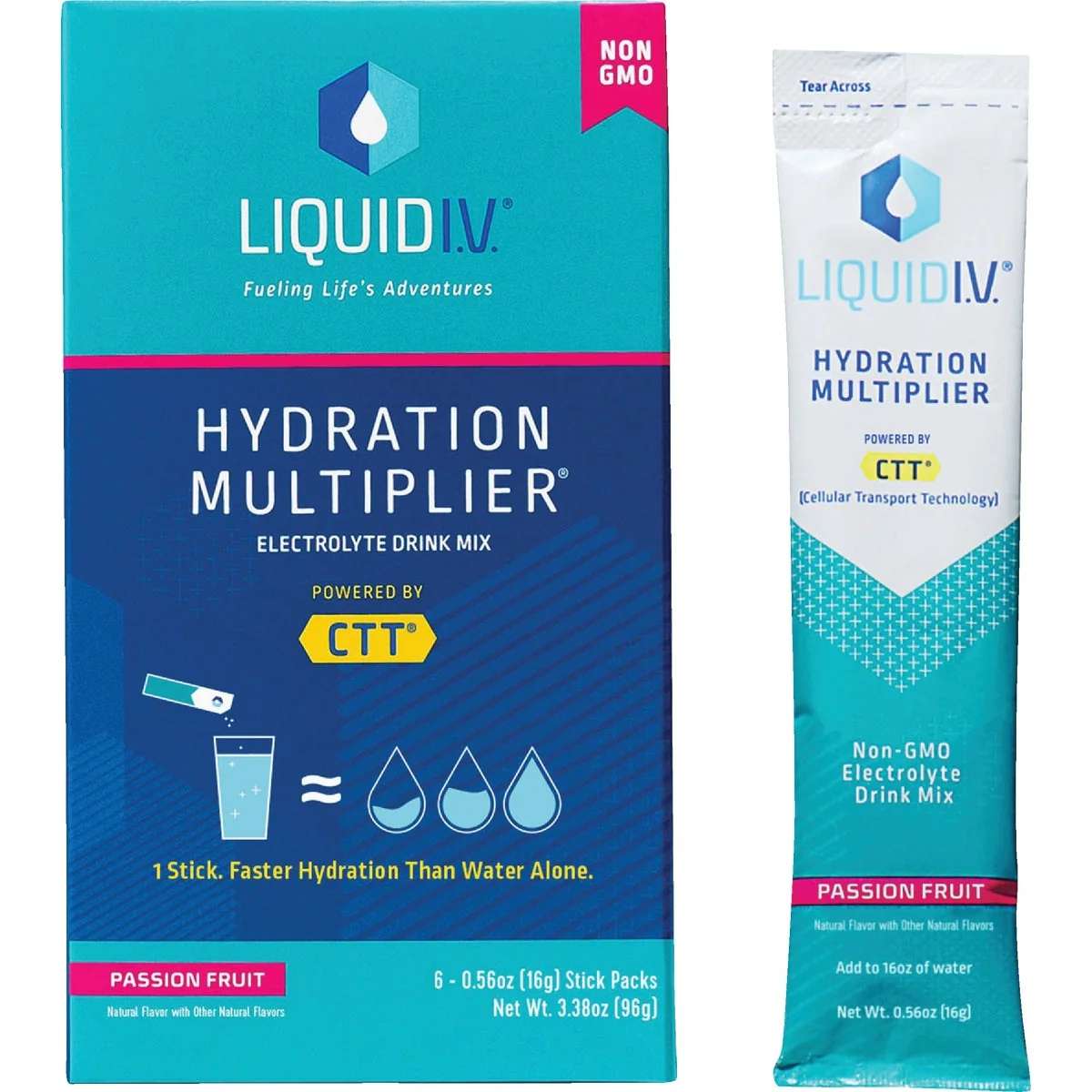 Premium Material Liquid IV 0.56 Oz. Passion Fruit Hydration Multiplier Mix 6-Pack Powerful