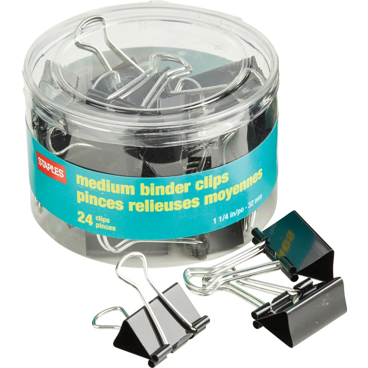Solid Staples 1.25 In. Medium Binder Clips 24-Pack Official