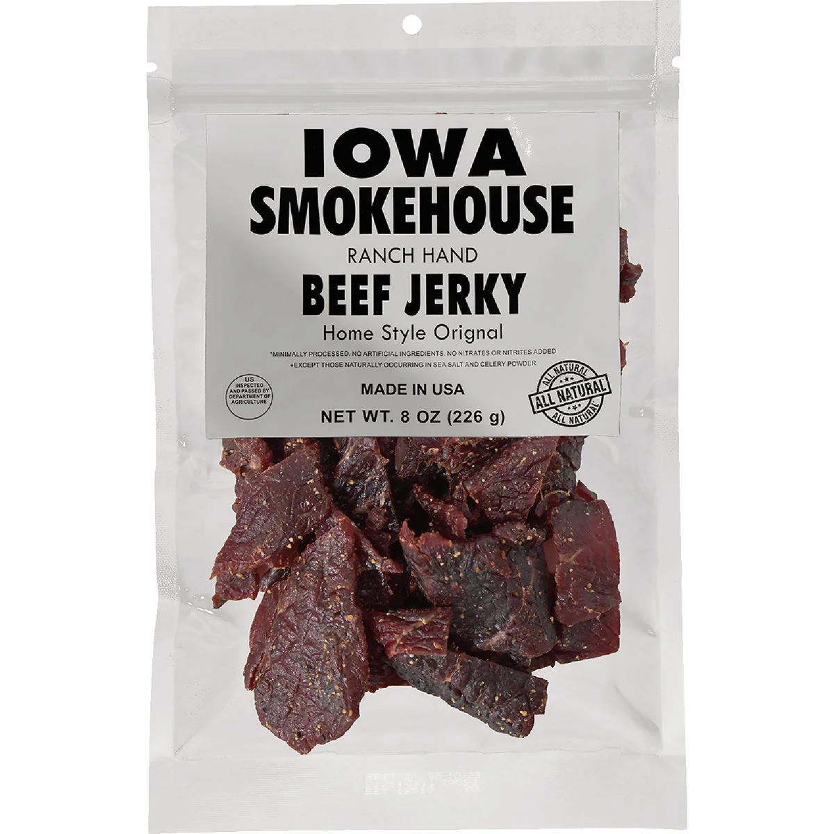 Long-Lasting Iowa Smokehouse 8 Oz. Homestyle Ranch Hand Beef Jerky Functional