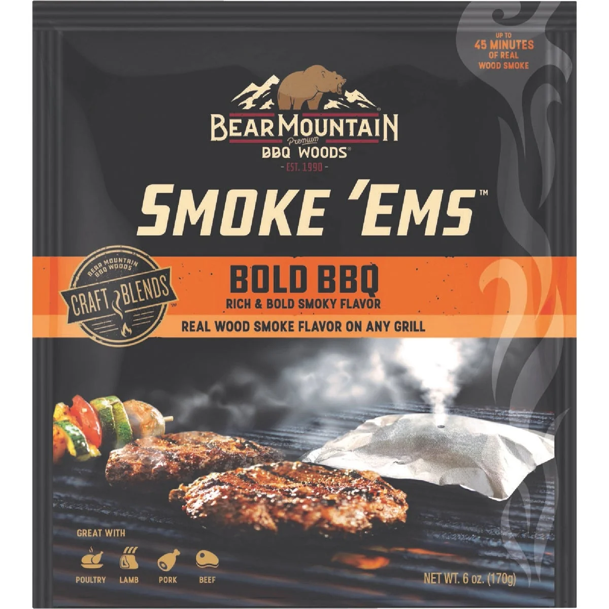 Refined Bear Mountain BBQ Bold Smoke 'ems 6 Oz. Smoking Chips Practical