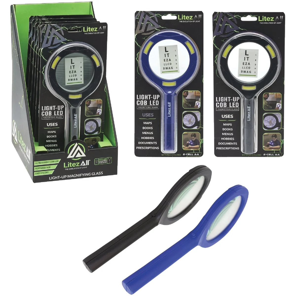 Easy-to-Use LitezAll COB LED Lighted Handheld Magnifying Glass Exclusive