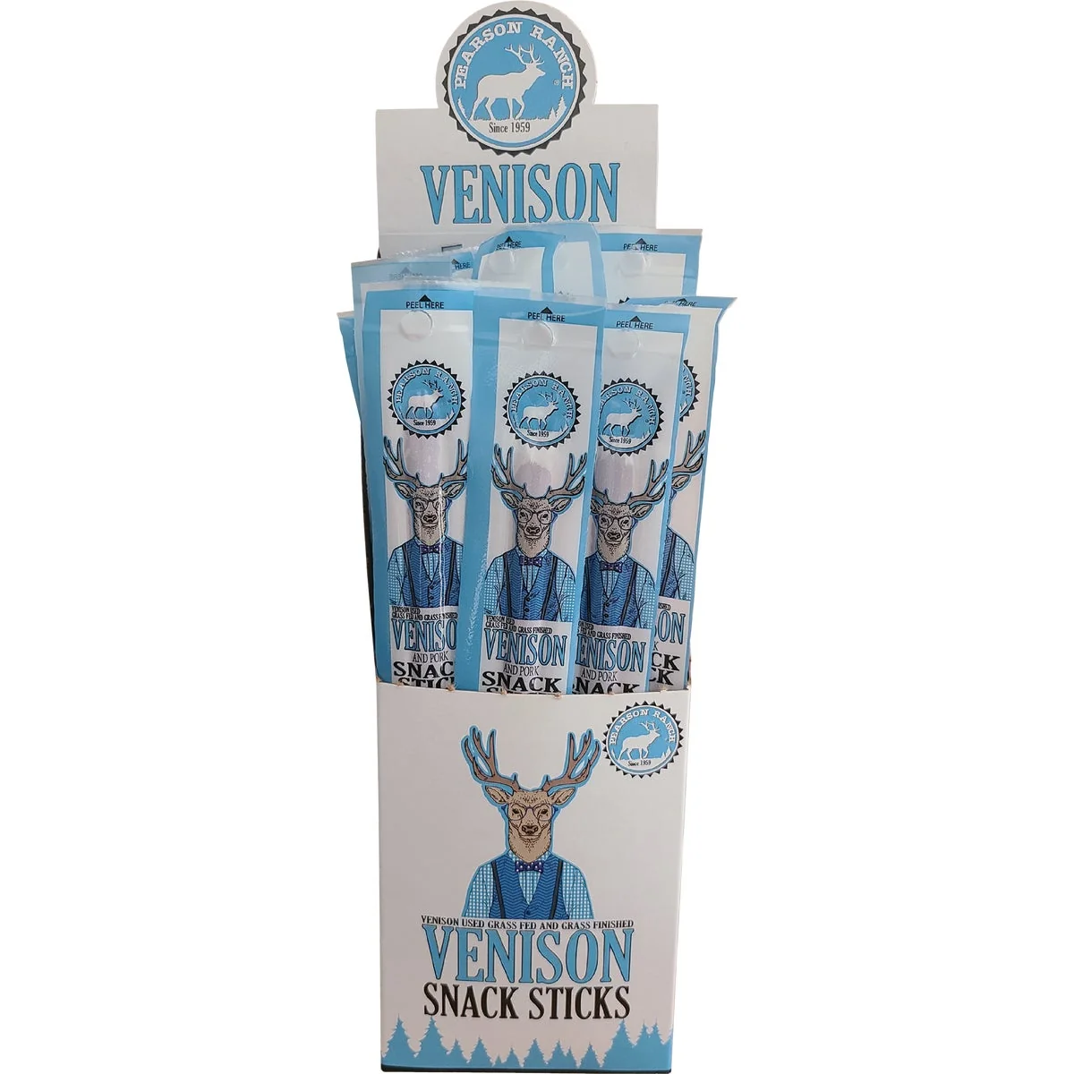 Quality Pearson Ranch Jerky 1 Oz. Venison Snack Sticks Display 24 Sticks Long-Lasting