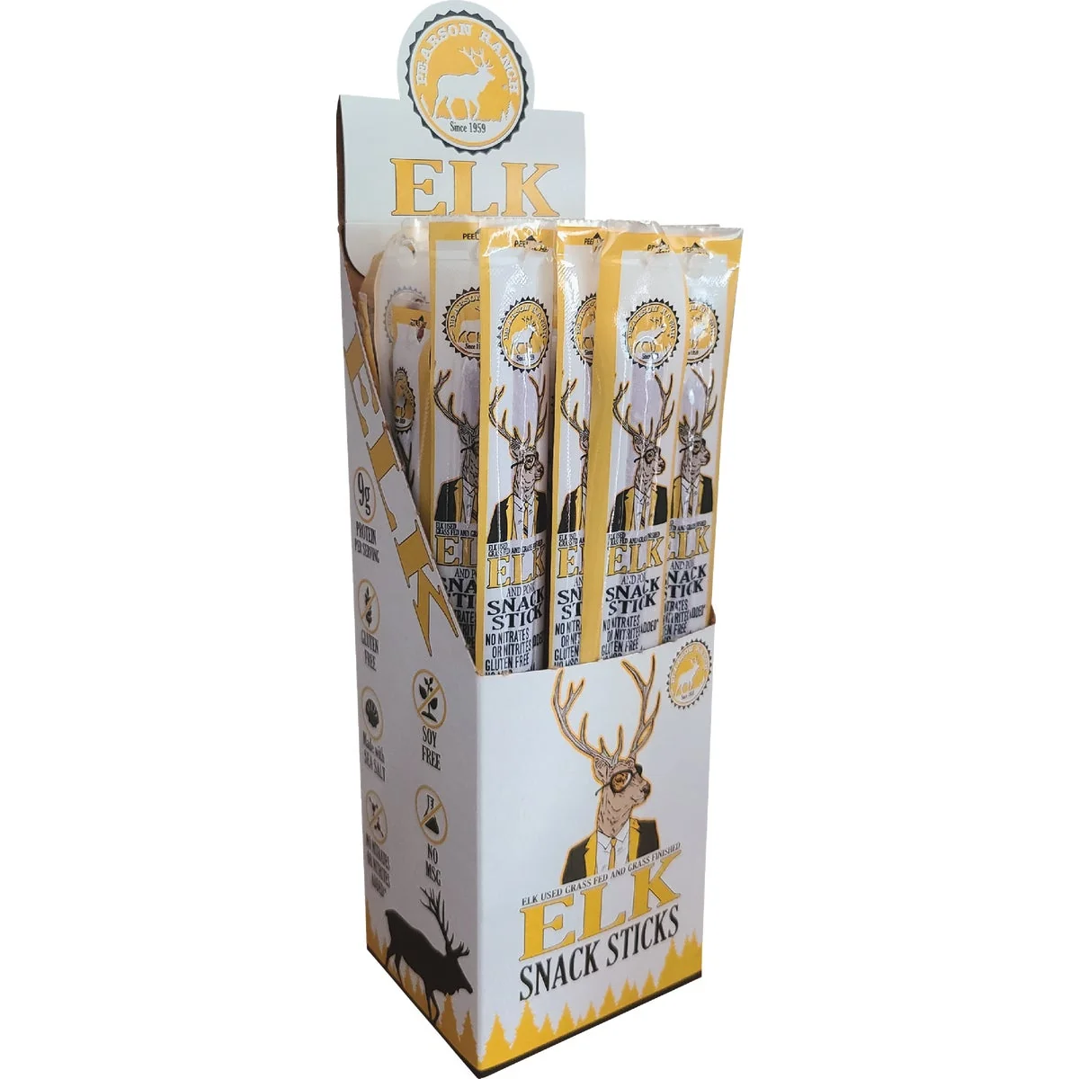 Effective Pearson Ranch Jerky 1 Oz. Elk Snack Sticks Display 24 Sticks Versatile