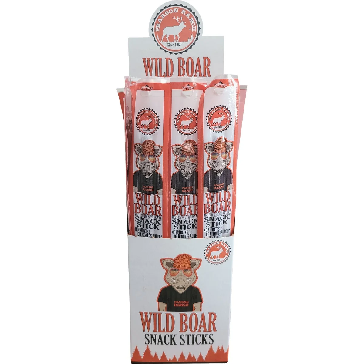 High-Performance Pearson Ranch Jerky 1 Oz. Wild Boar Snack Sticks Display 24 Sticks Carefully Designed