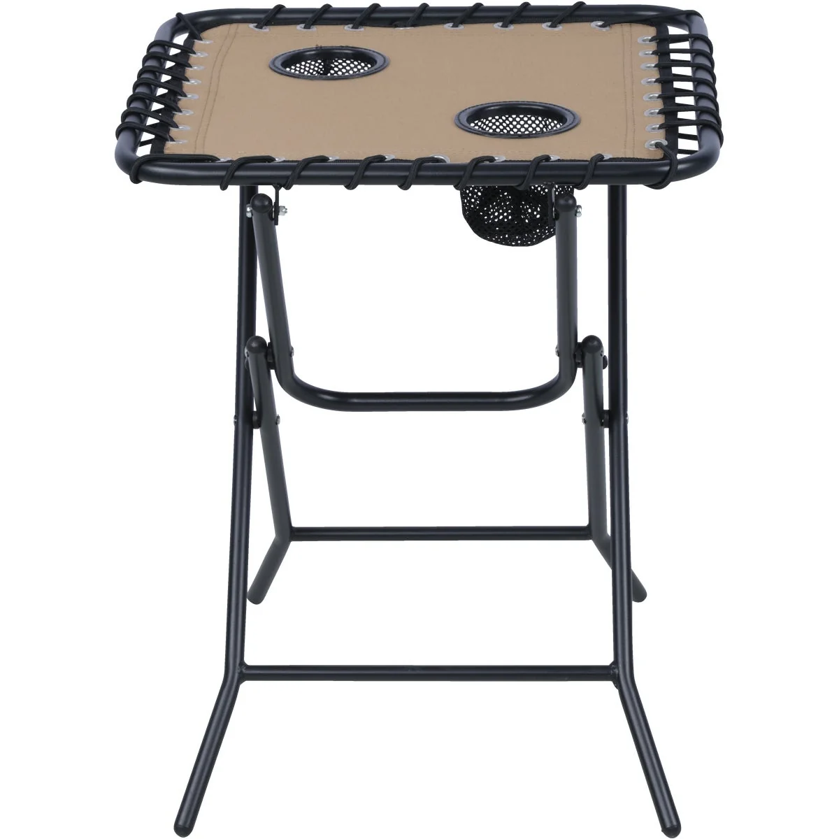 Optimized Outdoor Expressions Tan 18 In. Square Steel Folding Side Table Solid