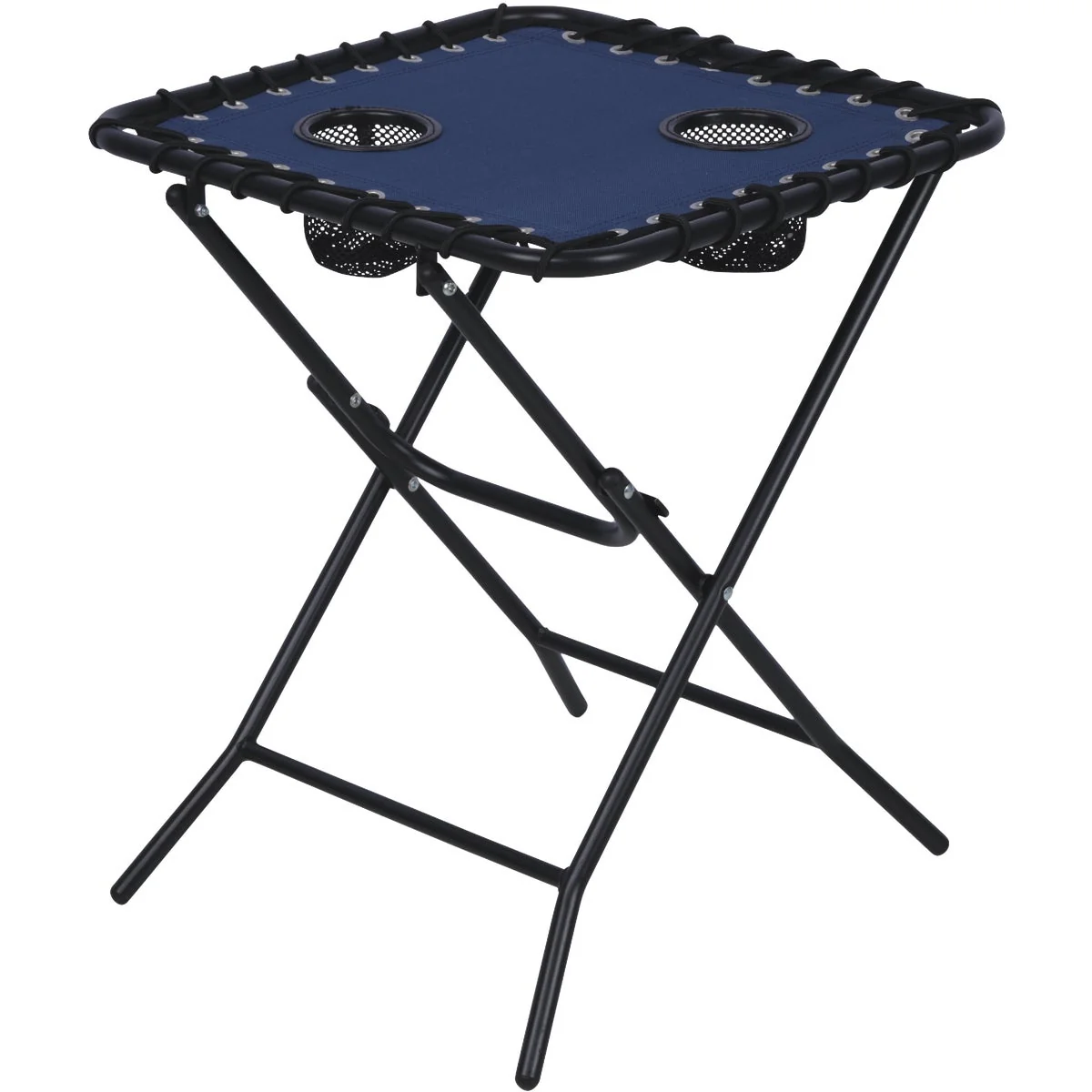 Reliable Outdoor Expressions Blue 18 In. Square Steel Folding Side Table Relaxed