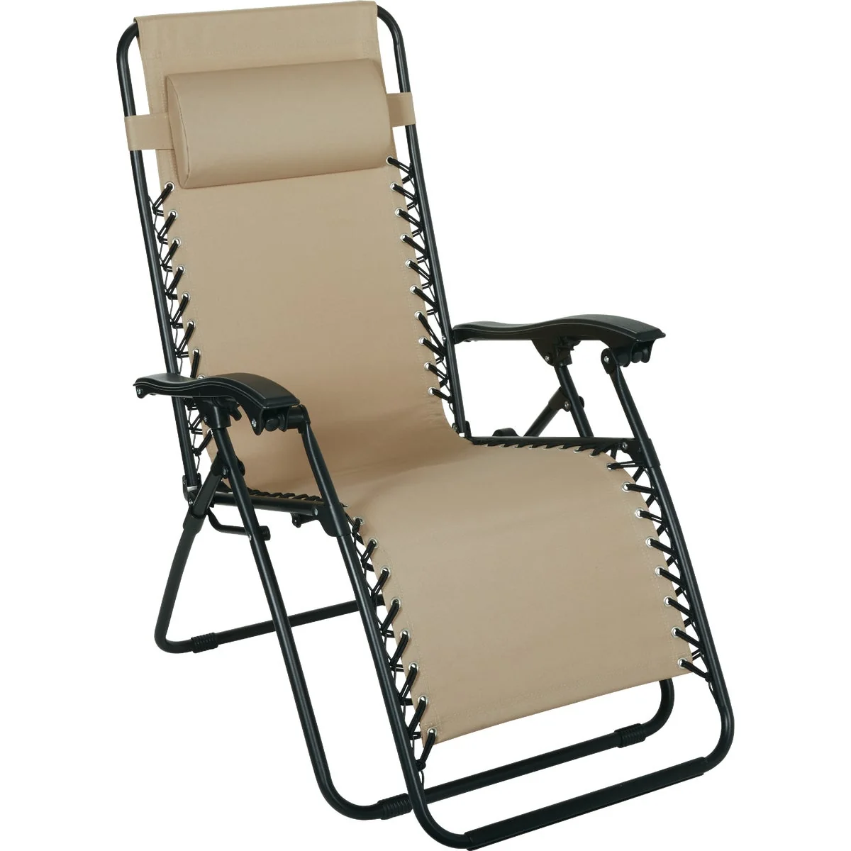 Smooth Outdoor Expressions Zero Gravity Relaxer Light Tan Convertible Lounge Chair Dependable