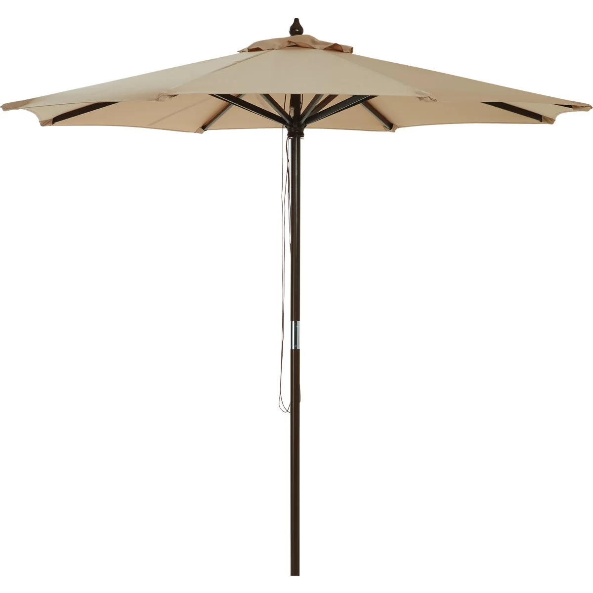 User-Friendly Outdoor Expressions 9 Ft. Pulley Tan Market Patio Umbrella with Chrome Plated Hardware Genuine
