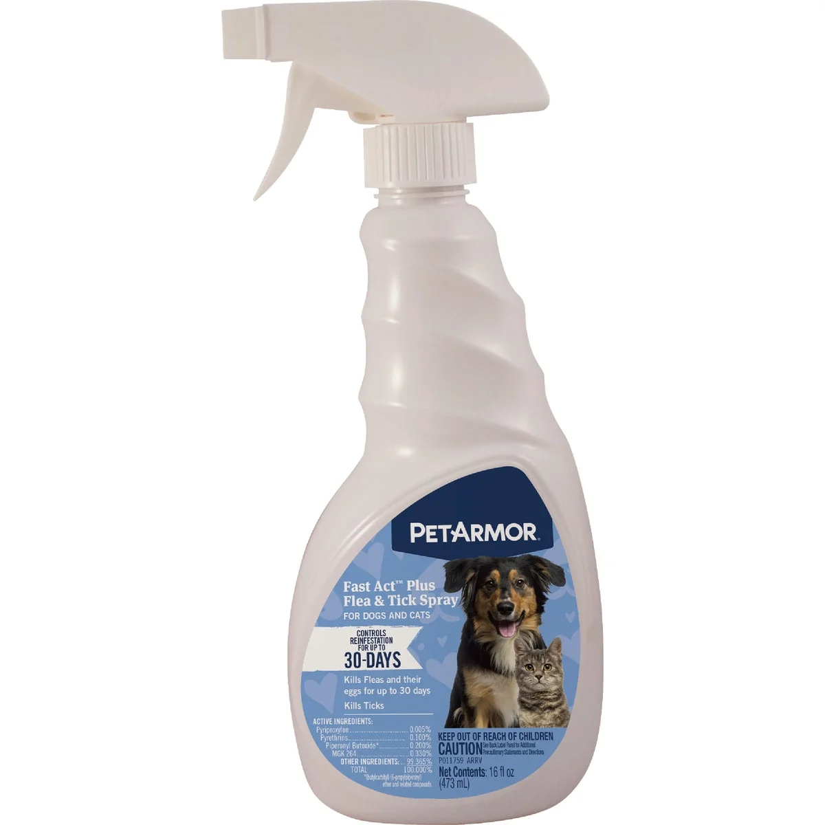 Artisan PetArmor Fast Act Plus 16 Oz. Trigger Spray Flea Tick Treatment for Dogs Cats Comfortable