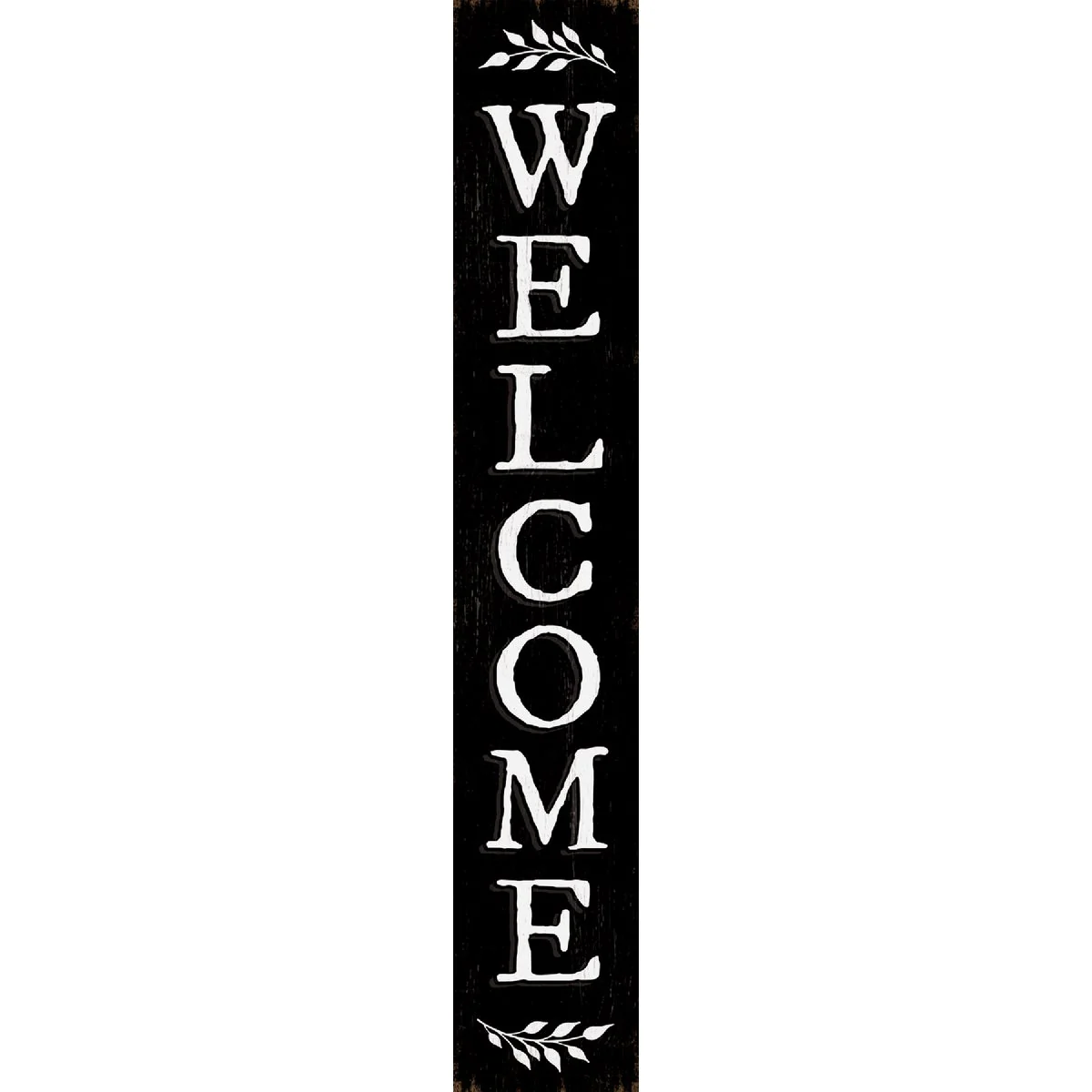 Innovative My Word Welcome Black 8 In. x 46.5 In. Porch Board Detailed