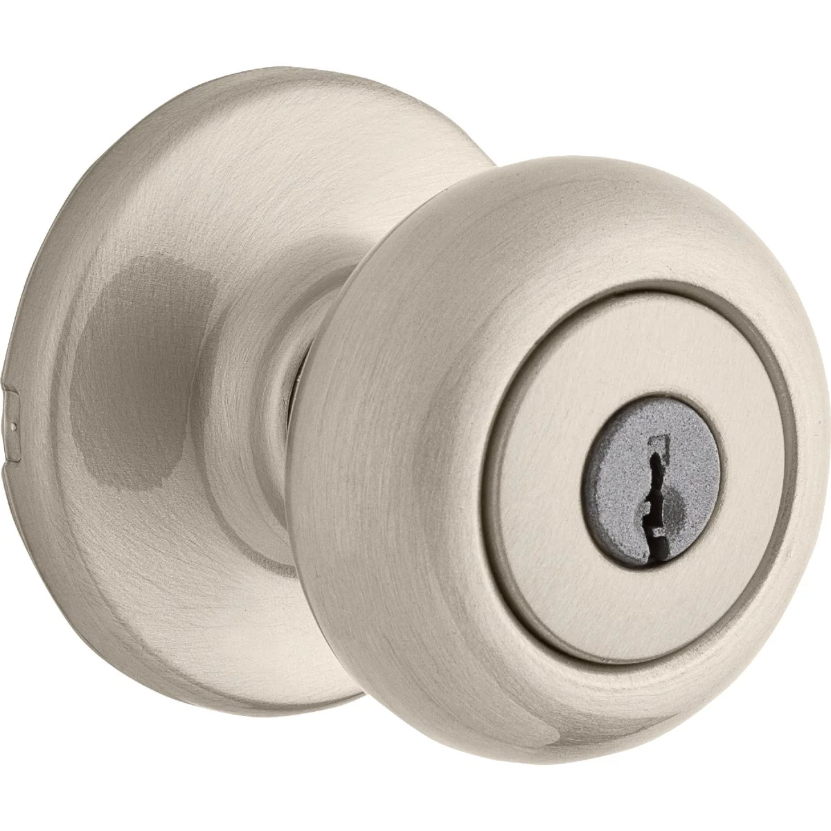 Relaxed Kwikset Cove Keyed Entry Knob in Satin Nickel Organic