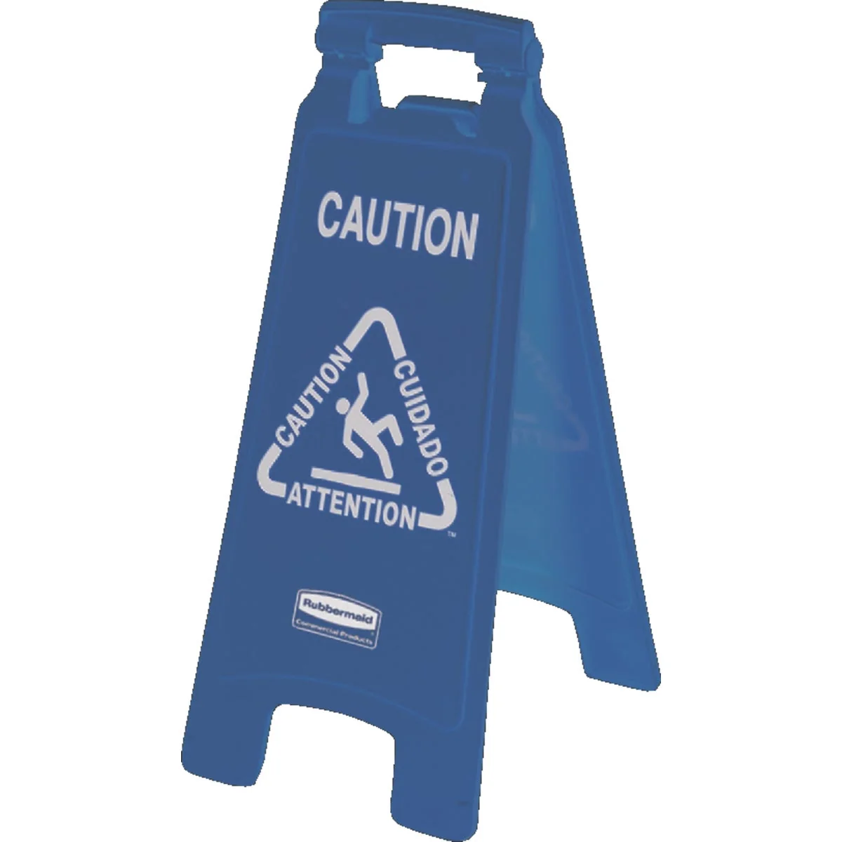 Expertly Made Rubbermaid Commercial 26 In. 2-Sided Yellow Multilingual Caution Sign Official