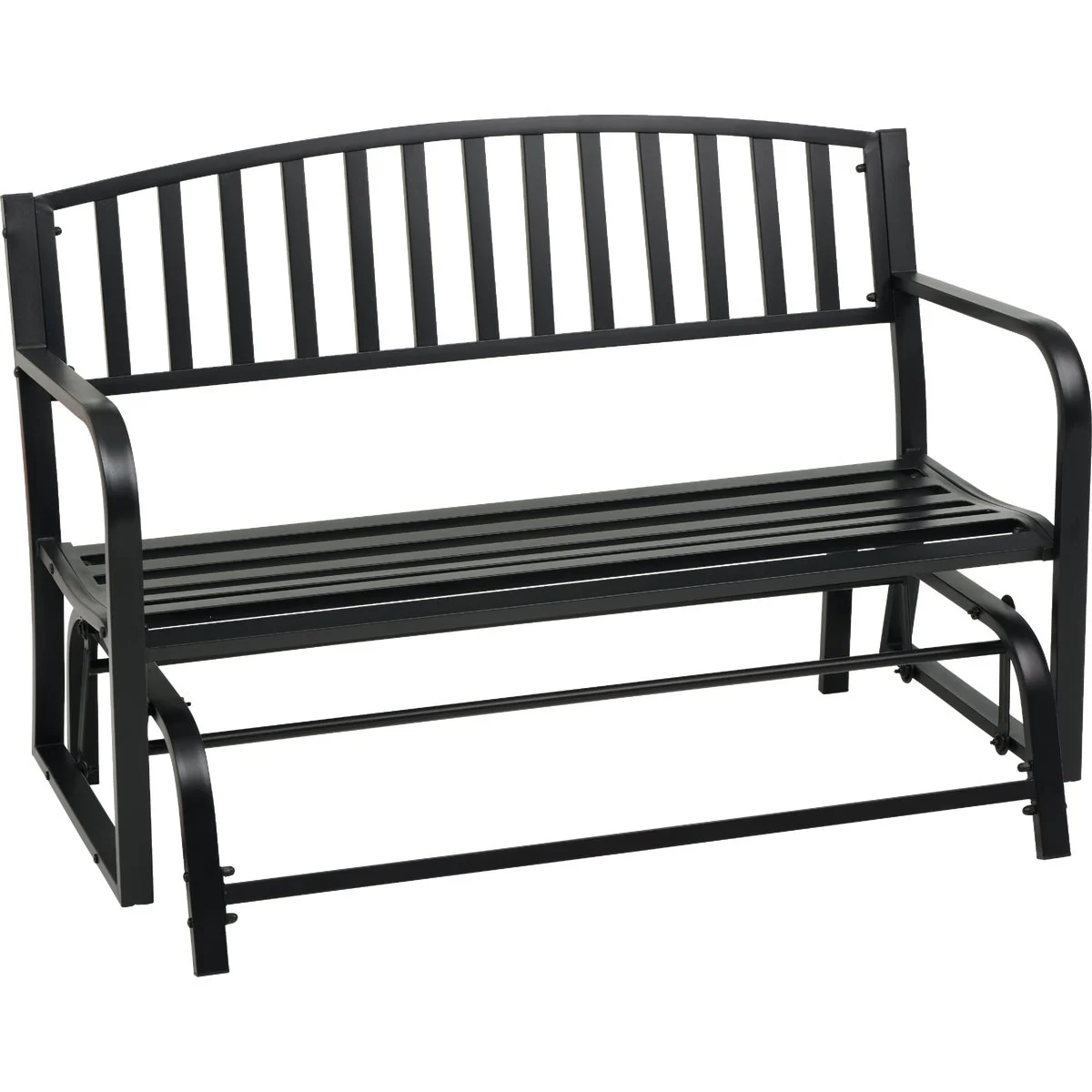 Refined Outdoor Expressions Black Metal 50 In. Patio Glider Premium Material