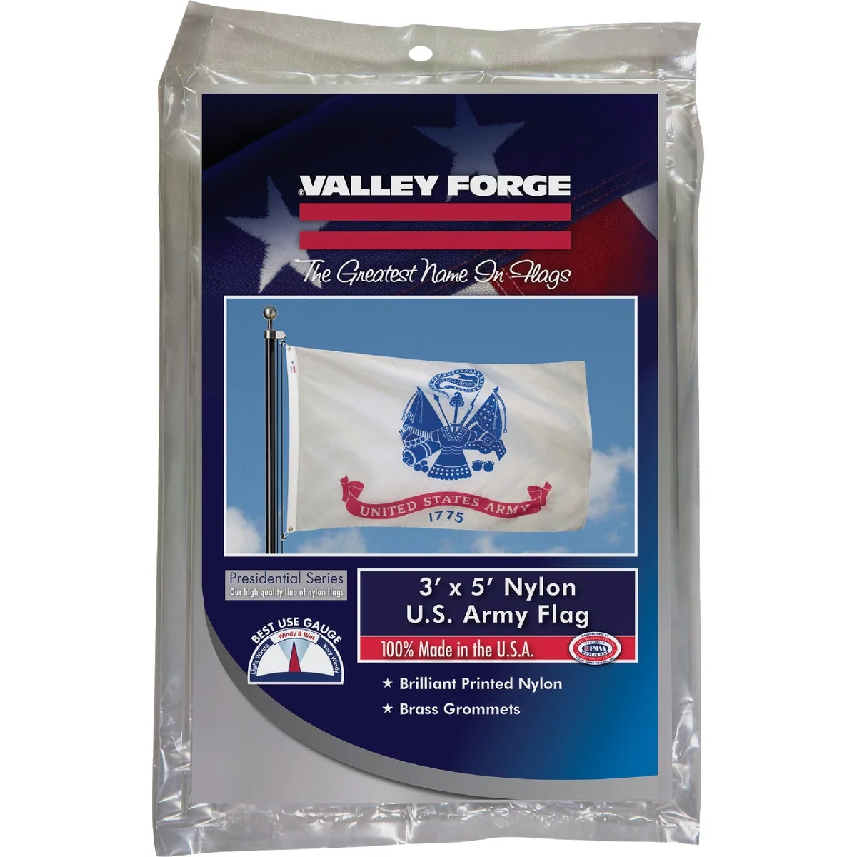 Exceptional Valley Forge 3 Ft. x 5 Ft. Nylon Army Military Flag Fast